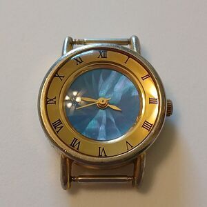 Vtg I.D. Titanium Women's Roman Numeral Bezel Gold Tone Japan Movt Watch Case